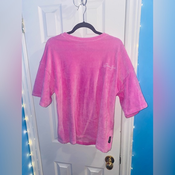 Missguided x Sean John Pink Velour Suede Oversized tee t-shirt - Picture 1 of 8
